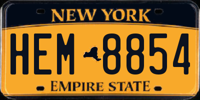 NY license plate HEM8854