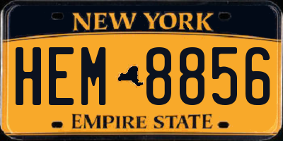 NY license plate HEM8856