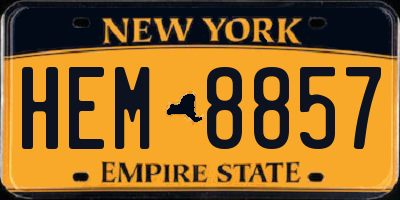 NY license plate HEM8857
