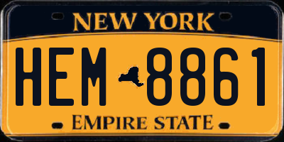 NY license plate HEM8861