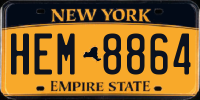 NY license plate HEM8864