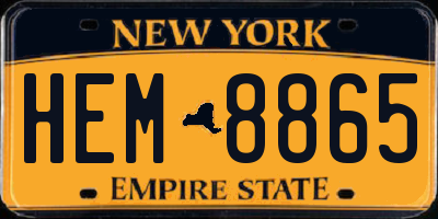 NY license plate HEM8865