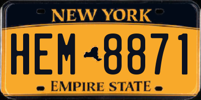 NY license plate HEM8871