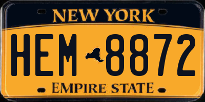NY license plate HEM8872