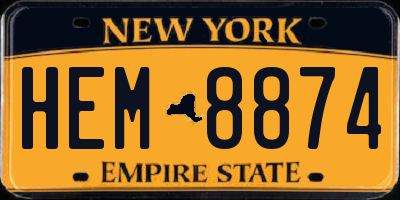 NY license plate HEM8874