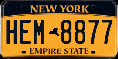 NY license plate HEM8877