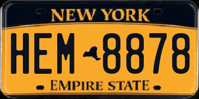 NY license plate HEM8878