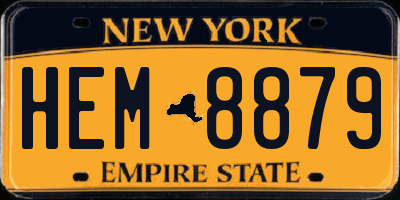 NY license plate HEM8879