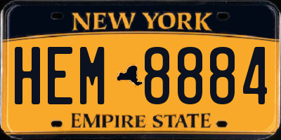 NY license plate HEM8884