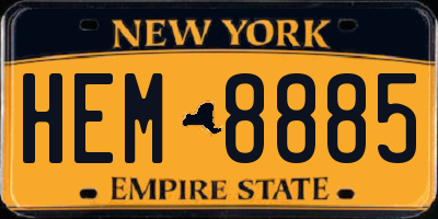 NY license plate HEM8885