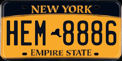 NY license plate HEM8886