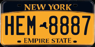NY license plate HEM8887