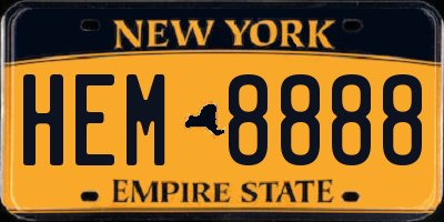 NY license plate HEM8888