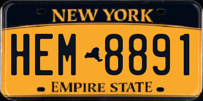 NY license plate HEM8891
