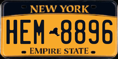 NY license plate HEM8896
