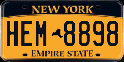 NY license plate HEM8898