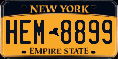NY license plate HEM8899