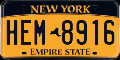 NY license plate HEM8916