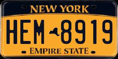 NY license plate HEM8919