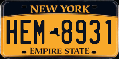 NY license plate HEM8931