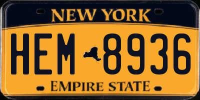 NY license plate HEM8936