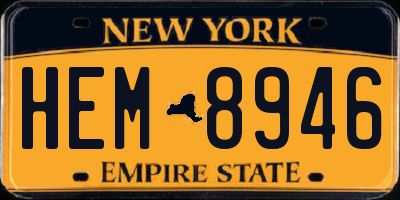 NY license plate HEM8946