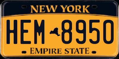 NY license plate HEM8950