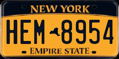 NY license plate HEM8954