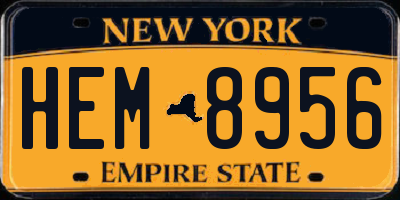 NY license plate HEM8956