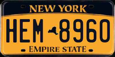 NY license plate HEM8960