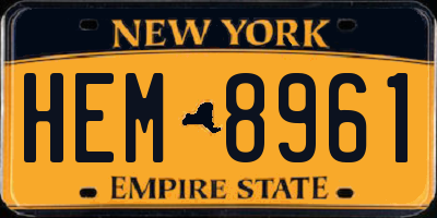 NY license plate HEM8961
