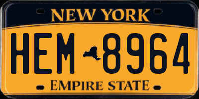 NY license plate HEM8964