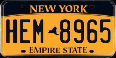 NY license plate HEM8965