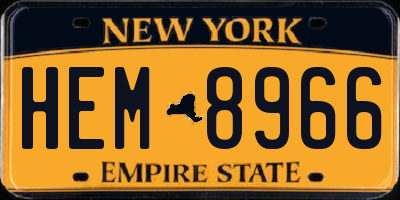 NY license plate HEM8966