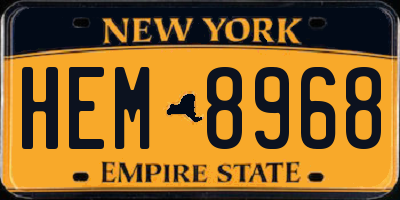 NY license plate HEM8968