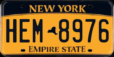 NY license plate HEM8976