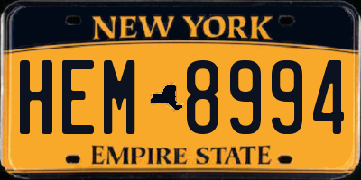 NY license plate HEM8994