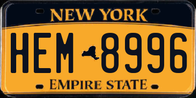 NY license plate HEM8996