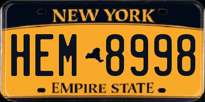 NY license plate HEM8998