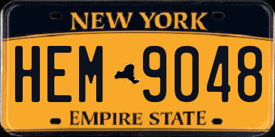 NY license plate HEM9048
