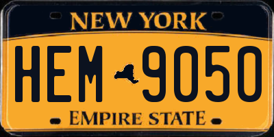 NY license plate HEM9050