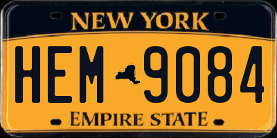 NY license plate HEM9084