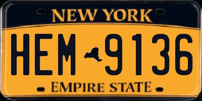NY license plate HEM9136