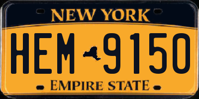 NY license plate HEM9150