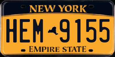 NY license plate HEM9155
