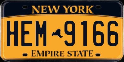 NY license plate HEM9166