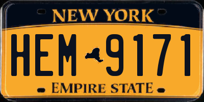 NY license plate HEM9171