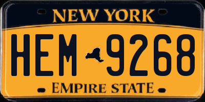 NY license plate HEM9268