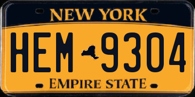 NY license plate HEM9304