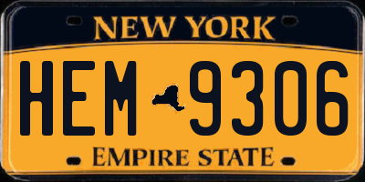 NY license plate HEM9306